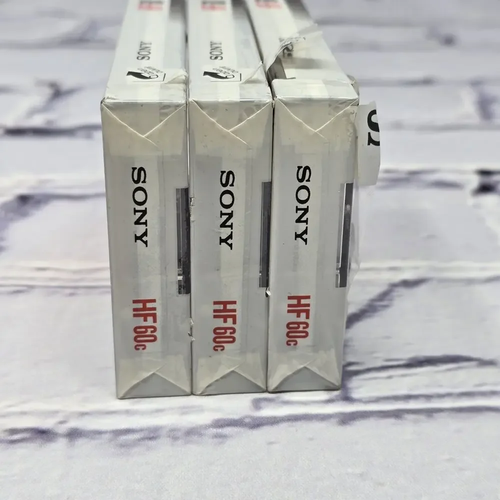 Lot Of 3 Sony HF Type I Normal Bias Blank Cassette Tapes 60 min - NEW